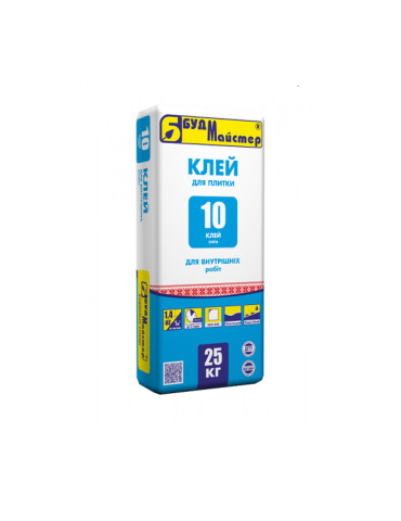 Будмайстер БудМайстер клей-10 будівельний для внутрішніх робіт 25 кг