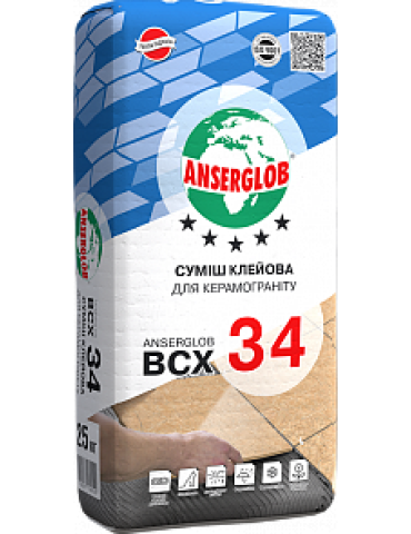Anserglob ВСХ-34 Суміш клейова для керамограніту 25кг