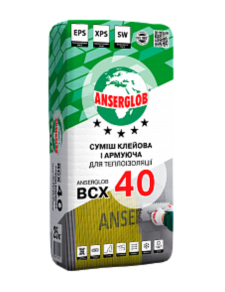 Anserglob ВСХ-40 Суміш для утеплювача армувальна 25кг