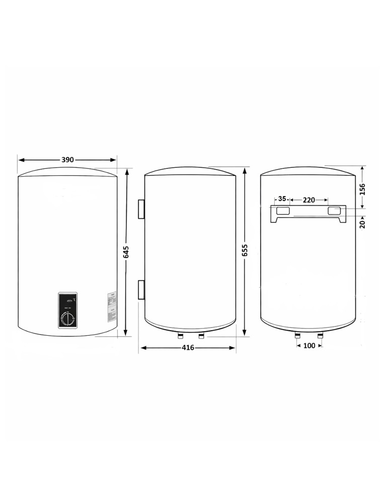 Водонагрівач електричний Thermo Alliance 50 л Grey,  вертикальний, сухий ТЕН 2,0 кВт D50V20J2(D)KG