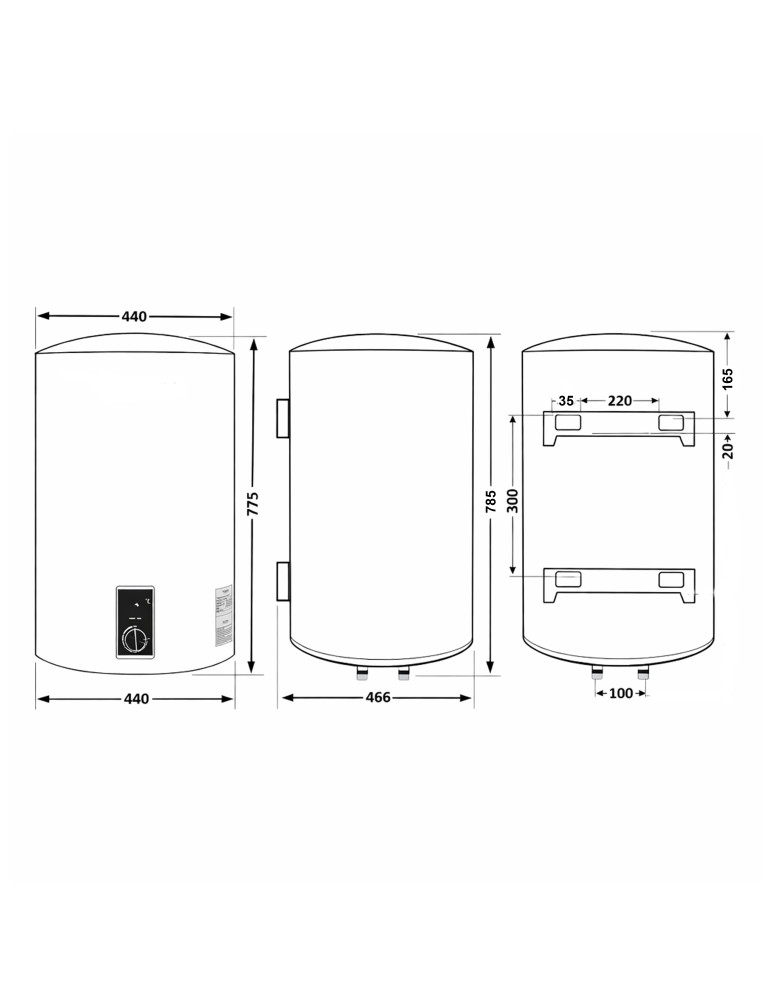Водонагрівач електричний Thermo Alliance 80 л Grey,  вертикальний, сухий ТЕН 2,0 кВт D80V20J3(D)KG