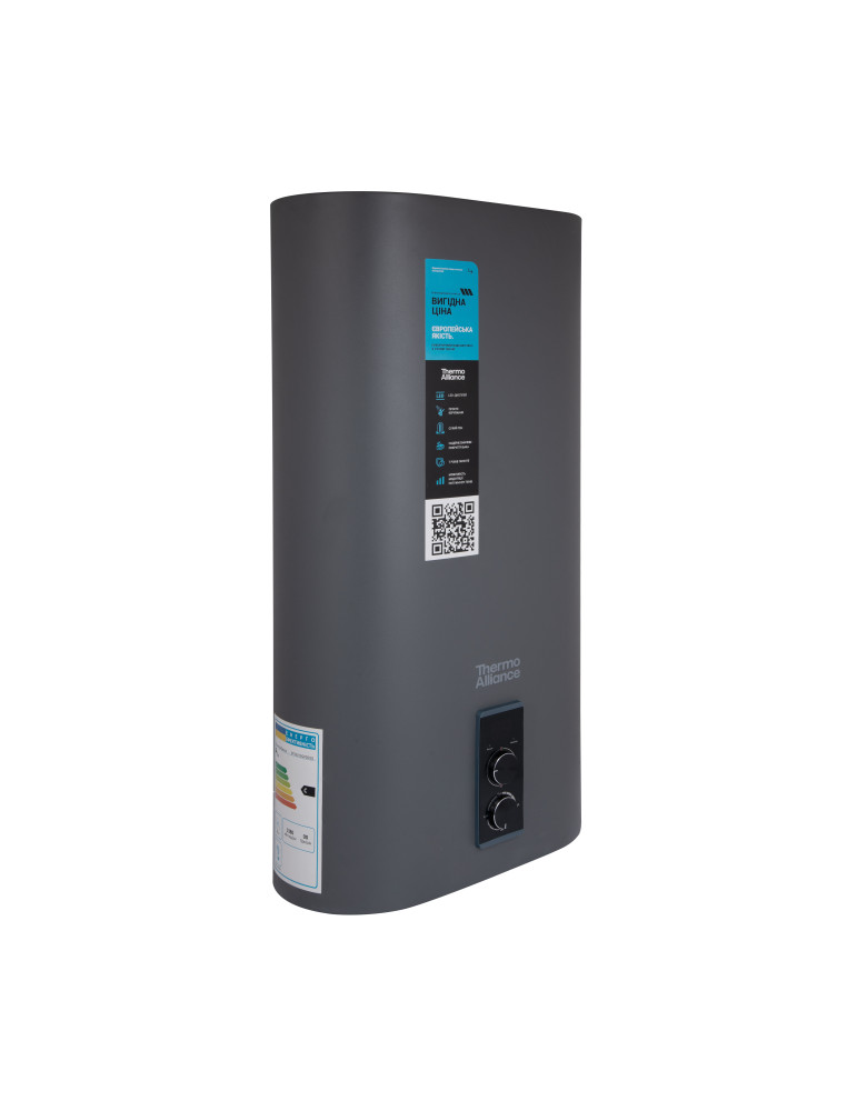 Водонагрівач електричний Thermo Alliance 50 л, Grey, плоский вертикальний, сухий ТЕН 2 кВт (0,8+1,2) DT50V20GPDD2G