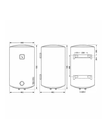 Водонагрівач електричний Thermo Alliance 100 л Black універсальний, мокрий ТЕН 1,5 кВт D100VH15Q3В