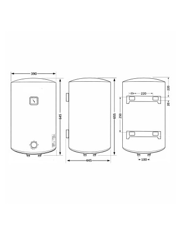 Водонагрівач електричний 50 л Grey універсальний, мокрий ТЕН 1,5 кВт D50VH15Q2G Thermo Alliance