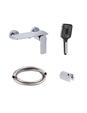 Акційний набір Qtap: Змішувач для душу Slavonice QTSLA266CRM45907+Лійка Rucni QTRUC125CRM45954+Шланг Hadice QTHADPVC160C+Тримач QTCRMA030