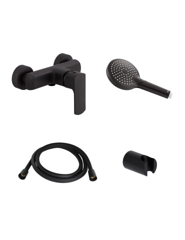 Акційний набір Qtap: Змішувач для душу Lipno QTLIPNO4023101CB +Лійка Rucni QTRUCA120O3KBB+Шланг Hadice QTHADPVCSQ160B + Тримач QT829910842854OB