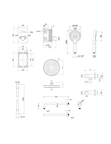 Акційний набір Qtap: Змішувач для душу Votice QTVOT6442T105NKB+Лійка QTHLAVA228O1ZBB+Лійка QTRUCA120O3KBB+Шланг QTHADPVCSQ160B+Підключення+Кронштейн
