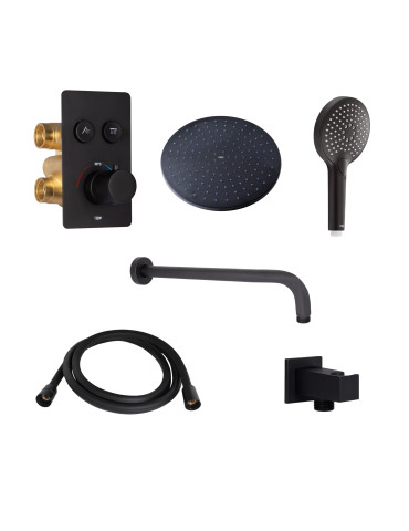 Акційний набір Qtap: Змішувач для душу Votice QTVOT6442T105NKB+Лійка QTHLAVA228O1ZBB+Лійка QTRUCA120O3KBB+Шланг QTHADPVCSQ160B+Підключення+Кронштейн