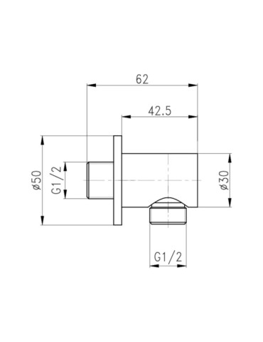 Акційний набір Qtap 1+1=3: Підключення для шлангу Spojeni Matt Black, округле QTCRBB030