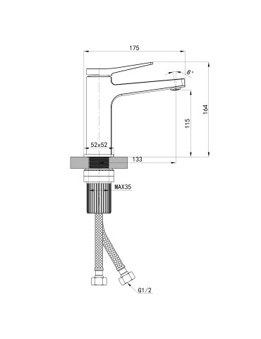 Змішувач для раковини низький Qtap Nando  QTNAN270CRM48649 Chrome