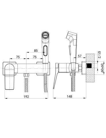 Набір для гігієнічного душу Qtap Nando  QTNAN262CRM48654 Chrome