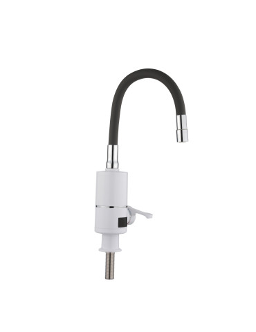 Проточний кран-водонагрівач з гнучким виливом для кухні  Lidz Warm 065  LDWAR065GRE49096 White/Grey