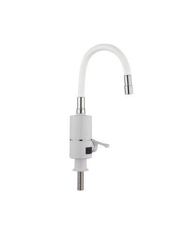 Проточний кран-водонагрівач з гнучким виливом для кухні  Lidz Warm 065  LDWAR065WHI49097 White/White