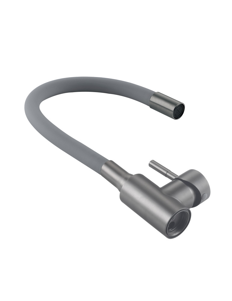 Змішувач для кухні Lidz Aria 015F3 (k35) з гнучким виливом LDARI015F3GGRP49565 Graphite/Grey