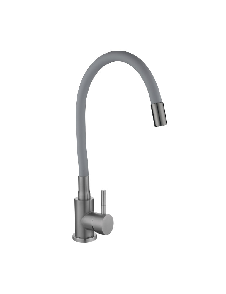 Змішувач для кухні Lidz Aria 015F3 (k35) з гнучким виливом LDARI015F3GGRP49565 Graphite/Grey