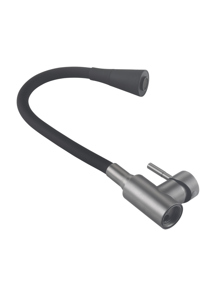 Змішувач для кухні Lidz Aria 015F31 (k35) з гнучким виливом LDARI015F31BGRP49566 Graphite/Black