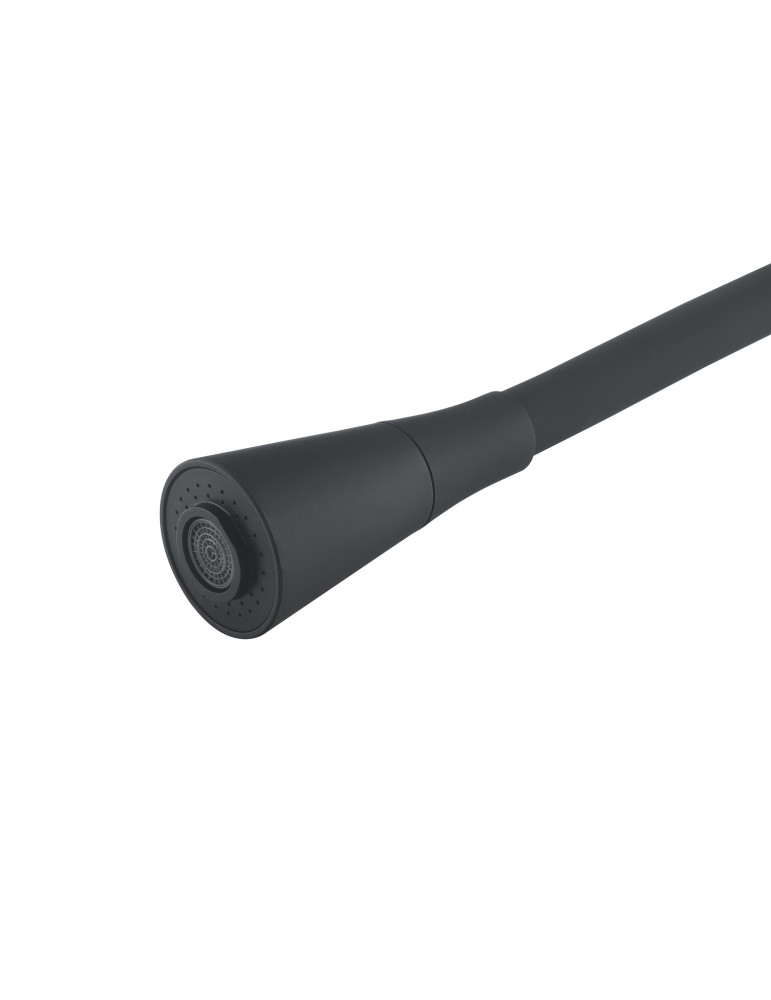 Змішувач для кухні Lidz Aria 015F31 (k35) з гнучким виливом LDARI015F31BGRP49566 Graphite/Black