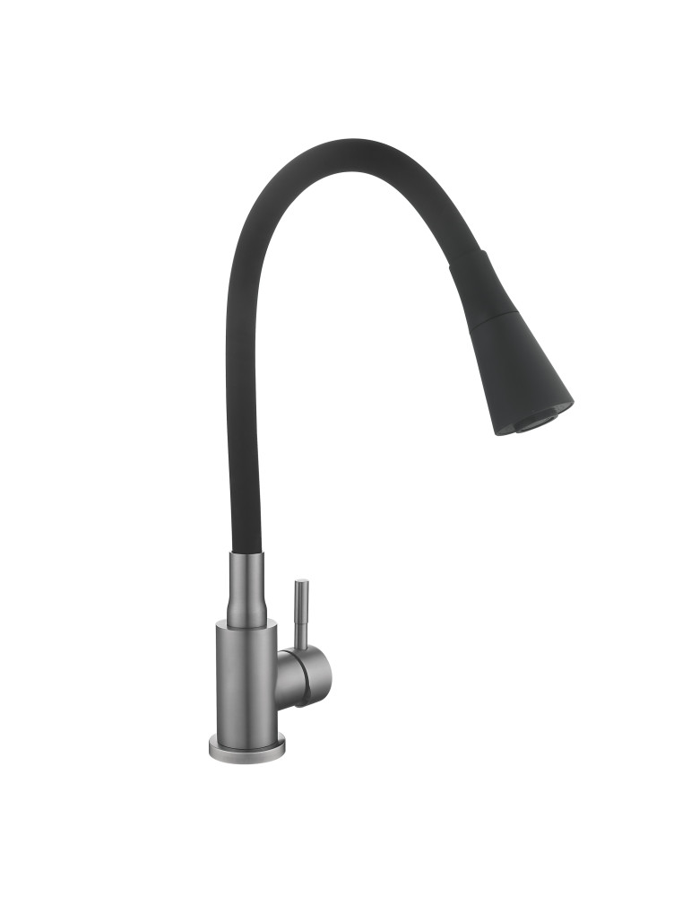Змішувач для кухні Lidz Aria 015F31 (k35) з гнучким виливом LDARI015F31BGRP49566 Graphite/Black