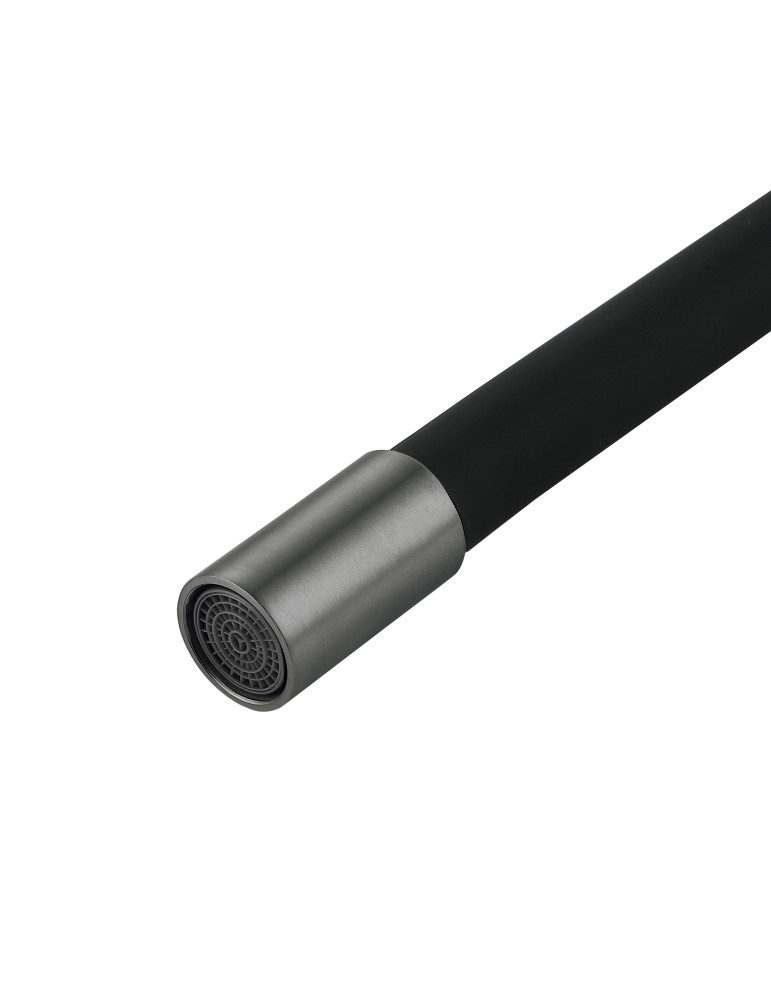 Змішувач для кухні Lidz Aria 015F3 (k35) з гнучким виливом LDARI015F3BGRP49564 Graphite/Black