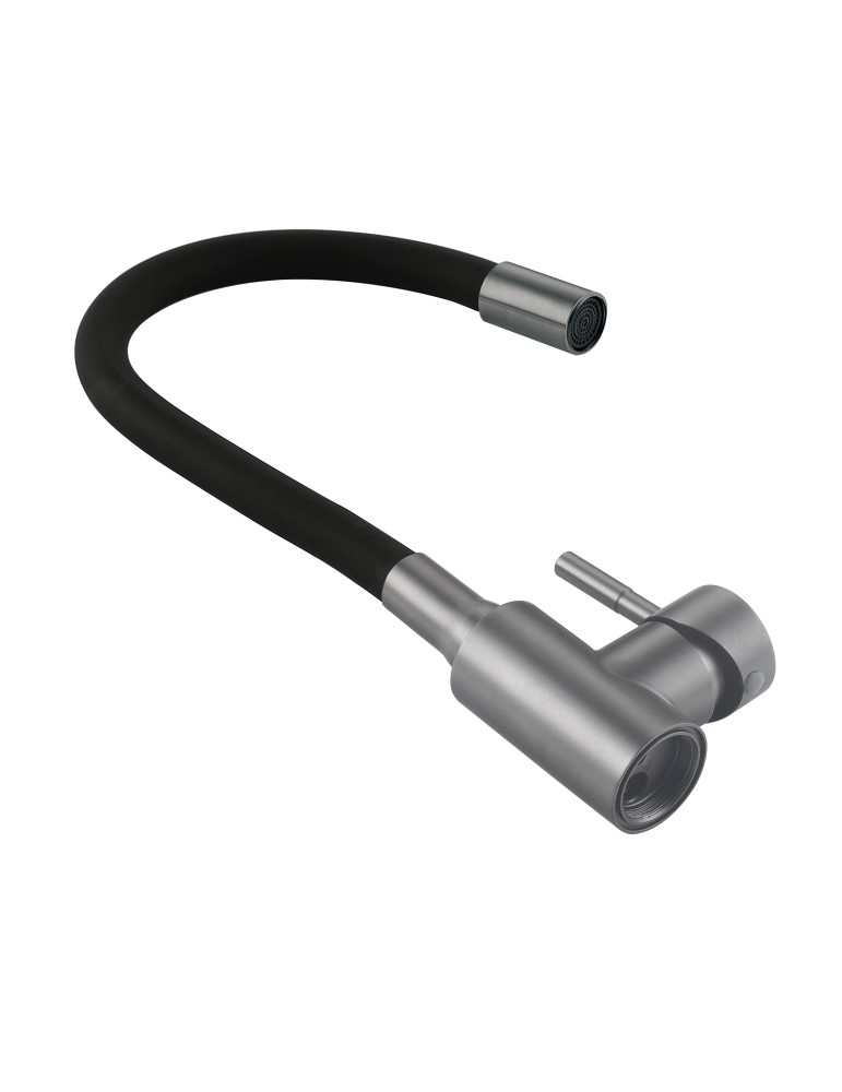 Змішувач для кухні Lidz Aria 015F3 (k35) з гнучким виливом LDARI015F3BGRP49564 Graphite/Black