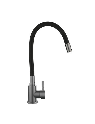 Змішувач для кухні Lidz Aria 015F3 (k35) з гнучким виливом LDARI015F3BGRP49564 Graphite/Black