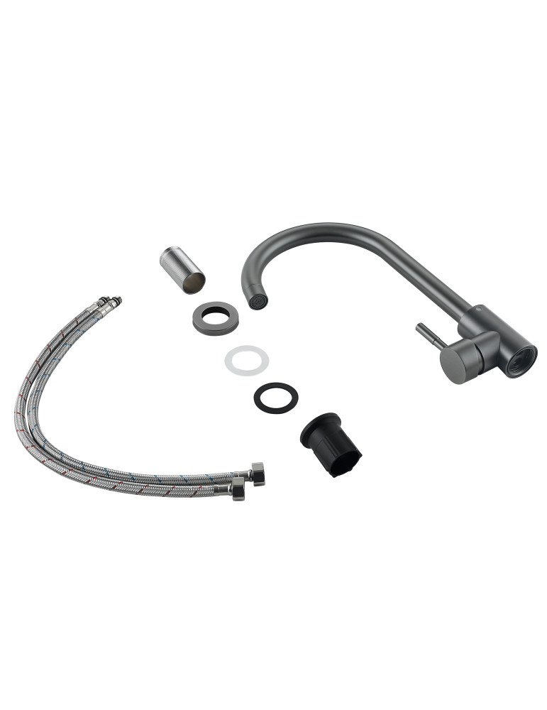 Змішувач для кухні Lidz Aria 015F (k35)  LDARI015FGRP49559 Graphite