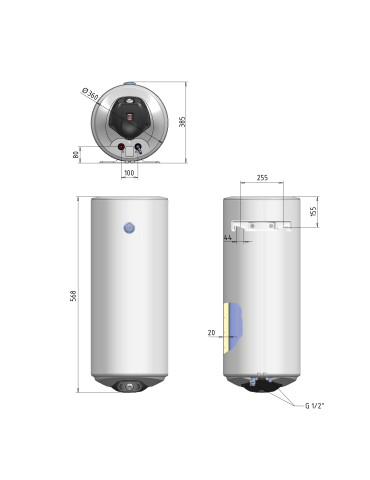 Водонагрівач електричний Thermo Alliance Spectra slim 30 л вертикальний, сухі ТЕНи 1,6 кВт, d 360 мм