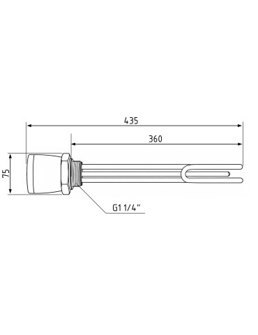 ТЕН з термостатом Galmet GE, 3 кВт, 230 В - 5/4