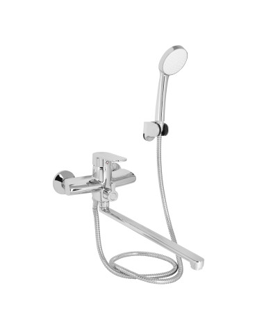 Змішувач для ванни Lidz Tani 005 з поворотним виливом (з душовим гарнітуром) (k40) LDTAN005CRM44962 Chrome