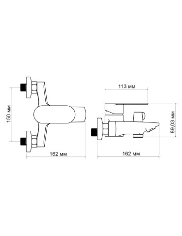 Змішувач для ванни Lidz Tani 0061 (з душовим гарнітуром) (k40) LDTAN0061CRM44963 Chrome
