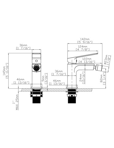 Змішувач для биде Qtap Capricorn Chrome (k26) QTCAP2060102C48223