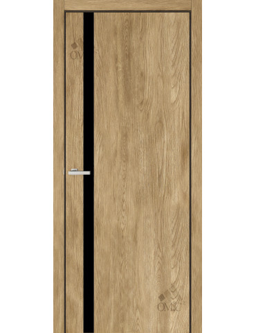 Полотно двер. ПВХ ТМ ОМіС 600мм FLAT 02BG чорна кромка ABS 1мм (з фрез. п/з 96/85), шт