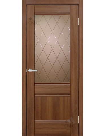 Полотно дверне ПВХ ТМ ОМіС 900мм Валенсія 1.1 ЗС КМ (скло бронза), шт