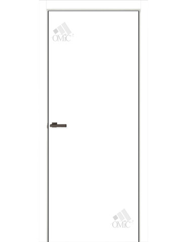 Полотно двер. ПВХ ТМ ОМіС 600мм FLAT 01B чорна кромка ABS 1мм (з фрез. п/з 96/85), шт