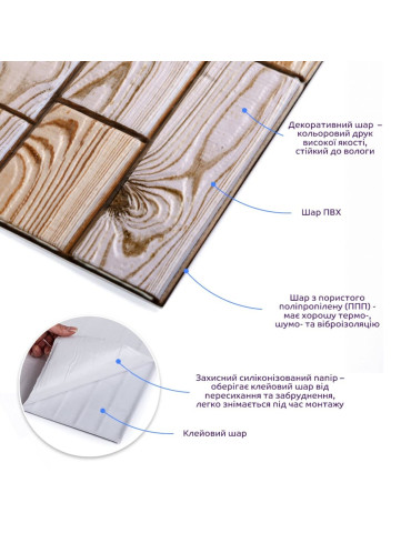 Декоративна ПВХ плитка на самоклейці 300х300х4мм Карамельна, ціна за 1 шт. (СПП-606) SW-00001133