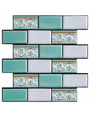 Декоративна ПВХ плитка на самоклейці 300х300х5мм М'ятна, ціна за 1 шт. (СПП-505) SW-00001139