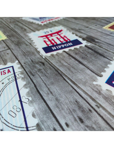 Самоклеюча 3D панель 700х700х4мм Поштові марки (091) SW-00001152