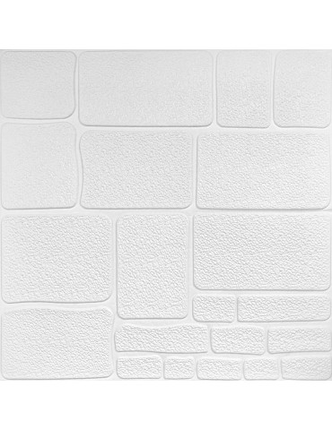 Самоклеюча 3D панель 700х700х6мм Камінь білий (151) SW-00001155