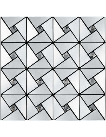 Самоклеюча алюмінієва плитка 300х300х3мм Срібло зі стразами SW-00001325