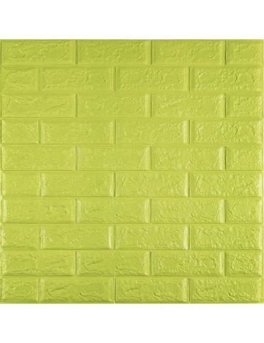 3D панель самоклеюча 700х770х5мм цегла відтінок лайму (300-5) SW-00001331