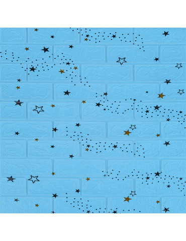Самоклеюча 3D панель 700х770х3мм Блакитні зірки (321) SW-00001342