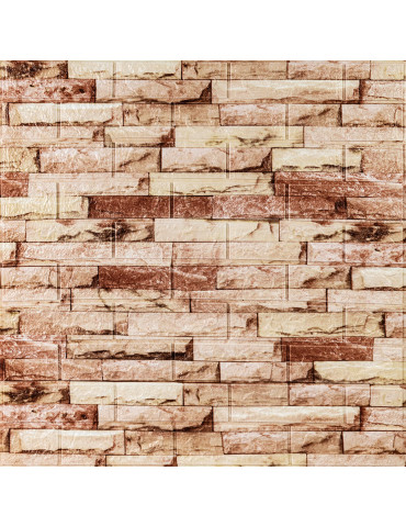 Самоклеюча 3D панель 700x770x5мм Бежева Катиринославська цегла SW-00001375