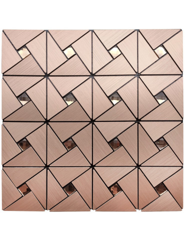 Самоклеюча алюмінієва плитка 300х300х3мм Мідна зі стразами SW-00001416 (D)