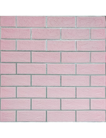 Панель стінова 700х700х5мм Рожева цегла зі сріблом SW-00001501