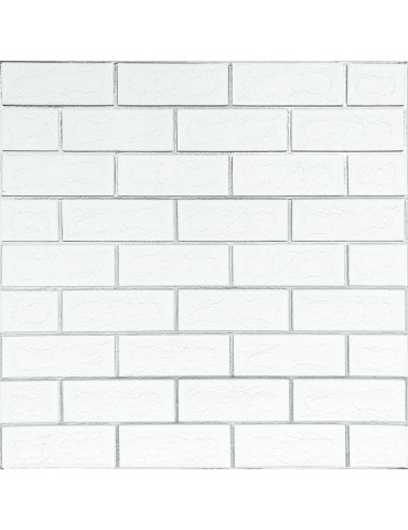 Панель стінова 700х700х4мм Біла цегла зі сріблом SW-00001502