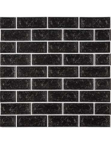 Панель стінова 700х700х5мм Чорна цегла з білим SW-00001503