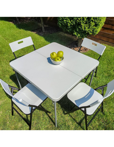 Набір мебелів складний (Стіл і 4 стільця), Білий (з сумкою) SW-00001540