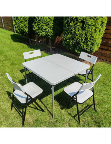 Набір мебелів складний (Стіл і 4 стільця), Білий (з сумкою) SW-00001540