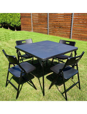 Набір мебелів складний мебелі(Стіл і 4 стільця), Чорний (з сумкою) SW-00001541