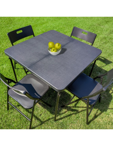 Набір мебелів складний мебелі(Стіл і 4 стільця), Чорний (з сумкою) SW-00001541